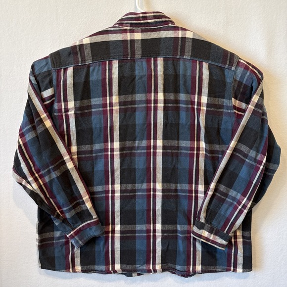 Vintage 90s Five Brother Flannel Shirt Mens 2XL Colorful Plaid Heavyweight - Picture 7 of 8